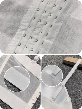 Imagem de Blusa Curta Cropped Corset Top Transparente Lycra Bojo Alça