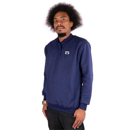 Imagem de Blusa De Frio Com Botão Moletom Sem Capuz Estampado