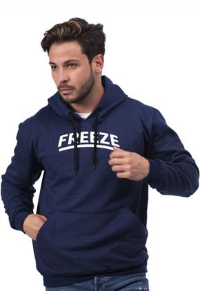 Imagem de Blusa de frio de Moletom com capuz Masculina personalizada Freeze flanelada casual