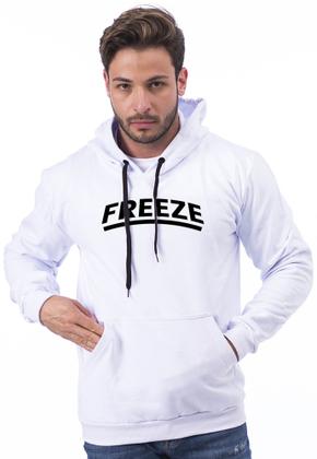 Imagem de Blusa de frio de Moletom com capuz Masculina personalizada Freeze flanelada casual