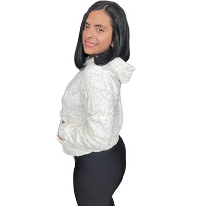 Imagem de Blusa De Frio Feminina Fechada Pelinho Casaco Felpudo Insta