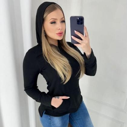Imagem de Blusa De Frio Moletinho Canguru Com Touca Versatil Primium