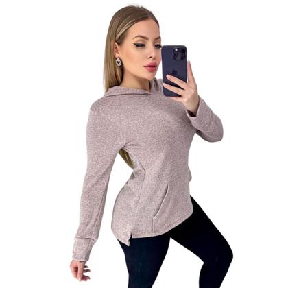 Imagem de Blusa De Frio Moletinho Canguru Com Touca Versatil Primium