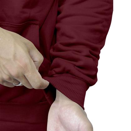 Imagem de Blusa de Frio Moletom Fechado Com Capuz Bolso Canguru Relaxado