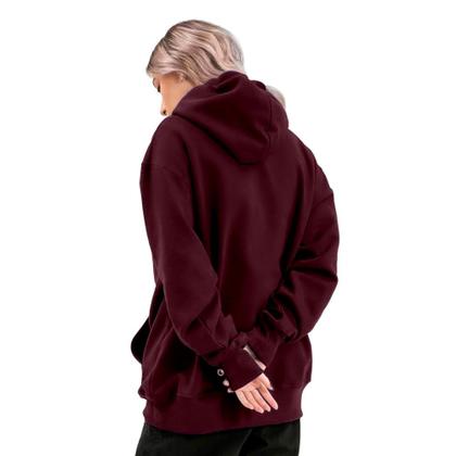 Imagem de Blusa De Frio Moletom Feminino Com Capuz Modelo Canguru