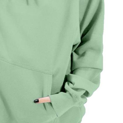 Imagem de Blusa De Frio Moletom Feminino Com Capuz Modelo Canguru