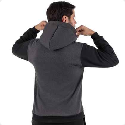 Imagem de Blusa de Frio Raglan Masculina com Capuz e Zíper