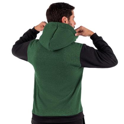 Imagem de Blusa de Frio Raglan Masculina com Capuz e Zíper