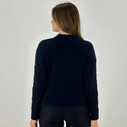 Imagem de Blusa de Lã Tricot Nacional Gola Redonda Feminina