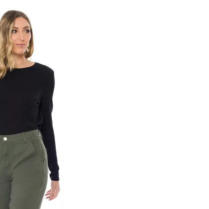 Imagem de Blusa De Manga Longa Em Ribana Canelada Doce Trama