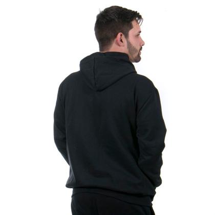 Imagem de Blusa de Moletom Plus Size Masculina Flanelada Com Punho e Capuz Cordao Ajustavel Estampado Inverno