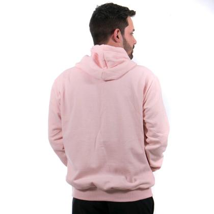 Imagem de Blusa de Moletom Plus Size Masculina Flanelada Com Punho e Capuz Cordao Ajustavel Estampado Inverno