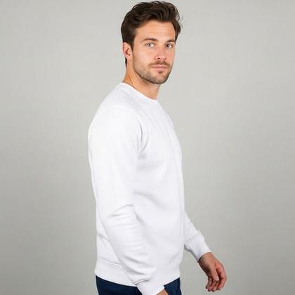 Imagem de Blusa De Moleton Fechada Lisa Sem Bolso Sem Capuz Moletom