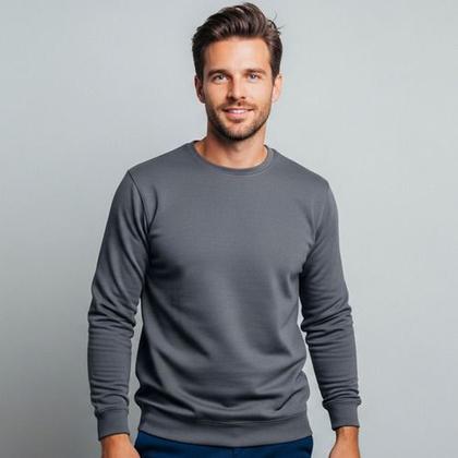 Imagem de Blusa De Moleton Fechada Lisa Sem Bolso Sem Capuz Moletom