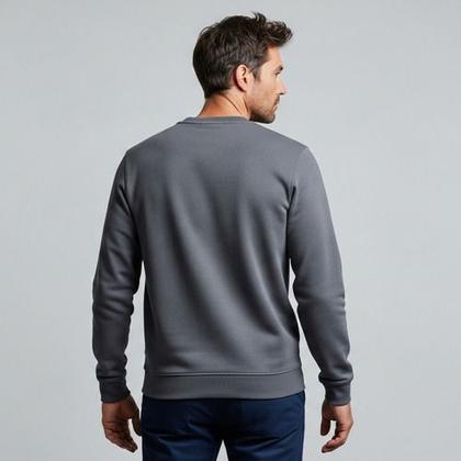 Imagem de Blusa De Moleton Fechada Lisa Sem Bolso Sem Capuz Moletom