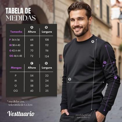 Imagem de Blusa De Moleton Fechada Lisa Sem Bolso Sem Capuz Moletom