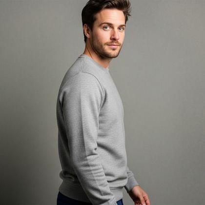 Imagem de Blusa De Moleton Fechada Lisa Sem Bolso Sem Capuz Moletom