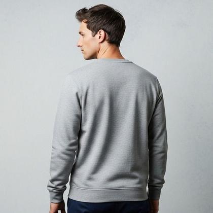 Imagem de Blusa De Moleton Fechada Lisa Sem Bolso Sem Capuz Moletom