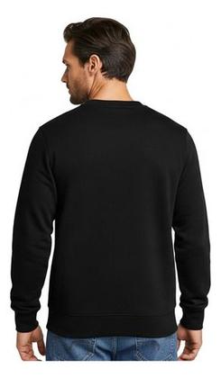 Imagem de Blusa De Moleton Fechada Lisa Sem Bolso Sem Capuz Moletom