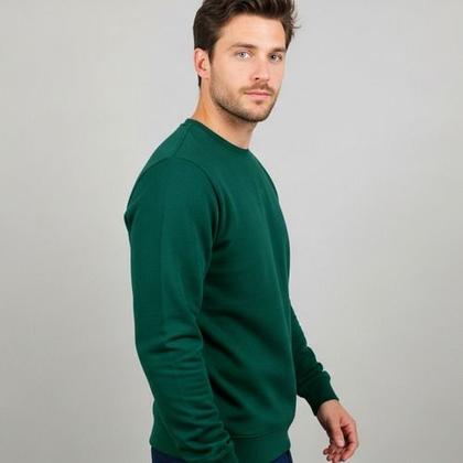 Imagem de Blusa De Moleton Fechada Lisa Sem Bolso Sem Capuz Moletom