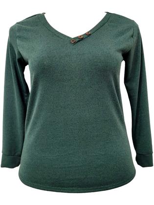 Imagem de Blusa Decote em V com Botões Inverno Quentinha