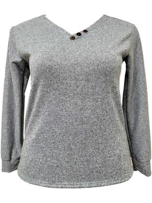 Imagem de Blusa Decote em V com Botões Inverno Quentinha