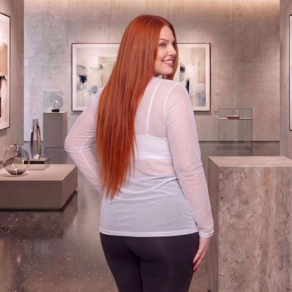 Imagem de Blusa em Tule Transparente Manga Longa Plus Size