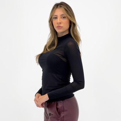Imagem de Blusa Enfim em Tule Manga Longa Gola Alta Feminina