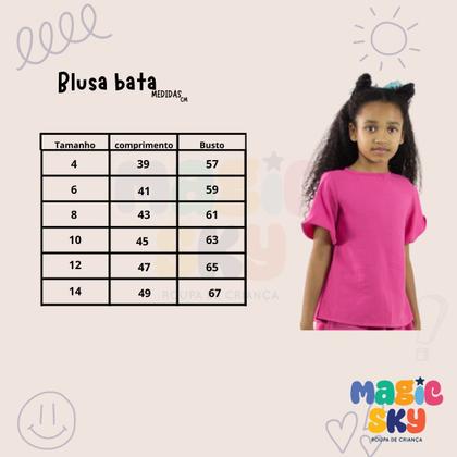Imagem de Blusa Estilo Bata Menina sem estampa Lisa