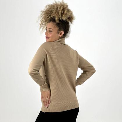 Imagem de Blusa Facinelli Lã Gola Alta com Dobra Casual Feminina