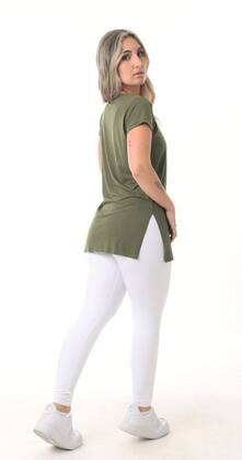 Imagem de Blusa Feminina Academia Fitness Life and Moviment Verde Militar