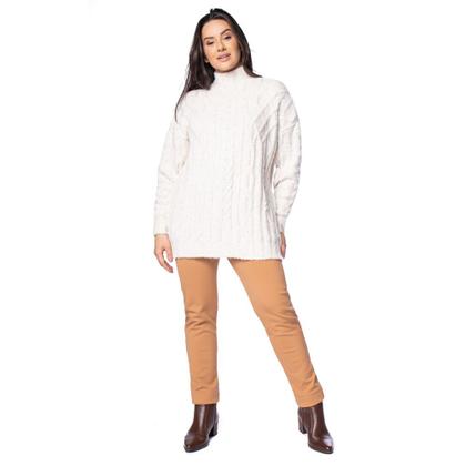 Imagem de Blusa Feminina Biamar Alongada Tecimento Tranças Branco