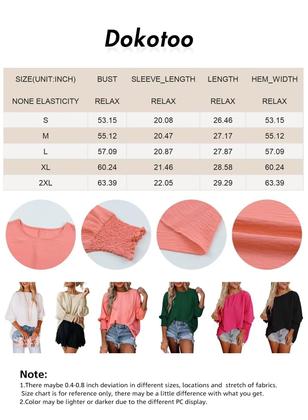 Imagem de Blusa feminina Dokotoo, manga 3/4, de verão, casual, roxa, L