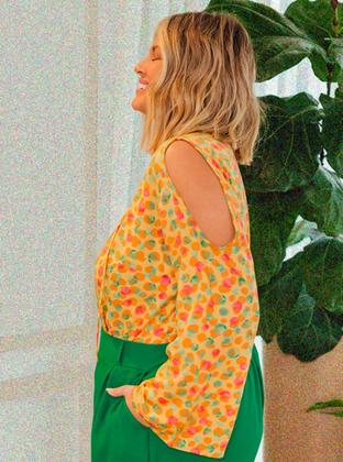 Imagem de Blusa Feminina Em Viscose, Estampada, Plus Size, Até 52