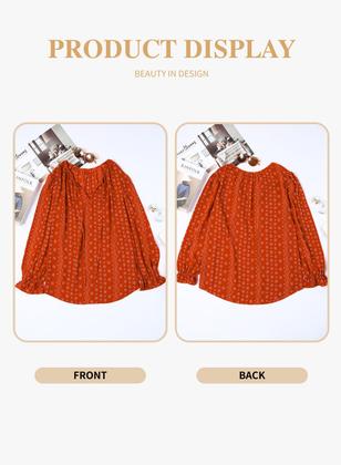 Imagem de Blusa feminina Eytino Plus Size Boho Floral Chiffon Vermelha 2X