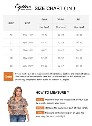 Imagem de Blusa feminina Eytino plus size chiffon boho floral 2X cáqui