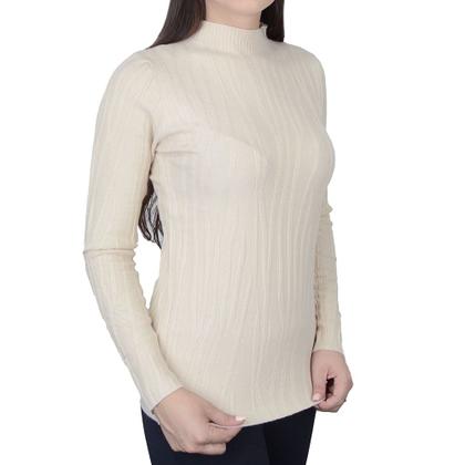 Imagem de Blusa Feminina Facinelli By Mooncity Tricot Bege Areia - 650935