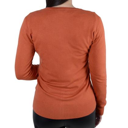 Imagem de Blusa Feminina Facinelli Cardigan Tricot Laranja - 651179