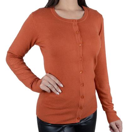 Imagem de Blusa Feminina Facinelli Cardigan Tricot Laranja - 651179