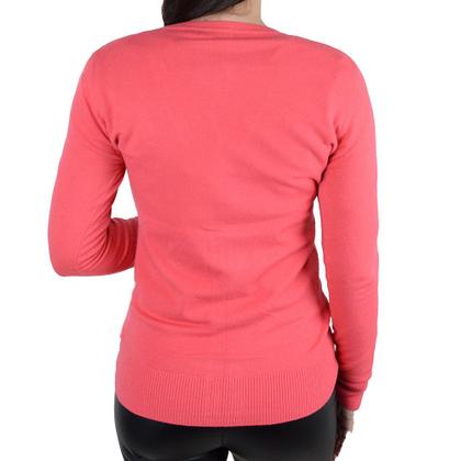 Imagem de Blusa Feminina Facinelli Cardigan Tricot Rosa Coral - 651180