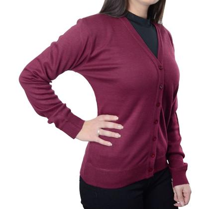 Imagem de Blusa Feminina Facinelli Mooncity Cardigan Tricot Vinho 6507