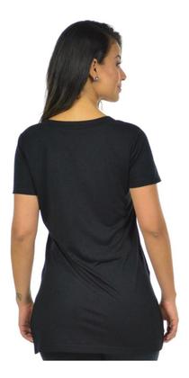 Imagem de Blusa Feminina Gola V Longa Camiseta Babylook Mullet