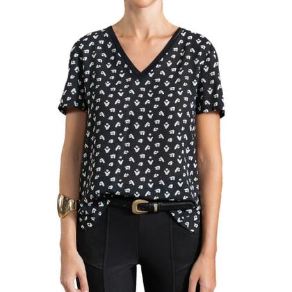 Imagem de Blusa Feminina Infini MC Estampada Preta - S34305