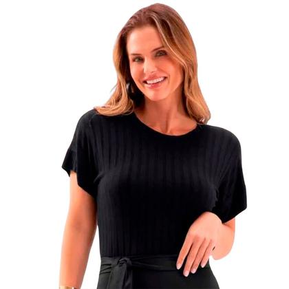 Imagem de Blusa Feminina Lecimar Viscose com Renda Elegância
