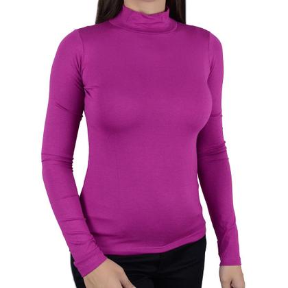 Imagem de Blusa Feminina Linha Leve ML Gola Alta Rosa Hibisco - 736