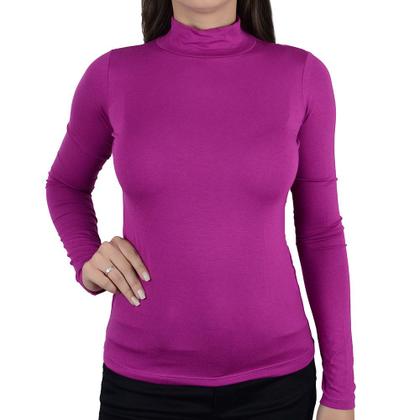Imagem de Blusa Feminina Linha Leve ML Gola Alta Rosa Hibisco - 736
