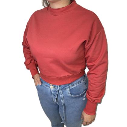 Imagem de Blusa Feminina Lunender Moletom Básica Cropped - 00083