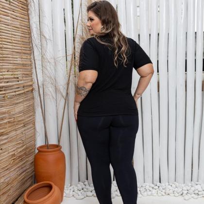 Imagem de Blusa Feminina Manga Curta Frente Em Paetê Plus Size