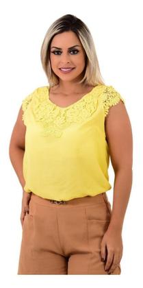 Imagem de Blusa Feminina Manga Curta Social Festa Moda Evangelica - Zanutin Moda