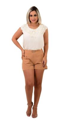 Imagem de Blusa Feminina Manga Curta Social Festa Moda Evangelica - Zanutin Moda